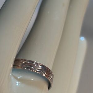 Sterling Silver 925 Stamped Wedding Band with 'Diamond-Cut Detail